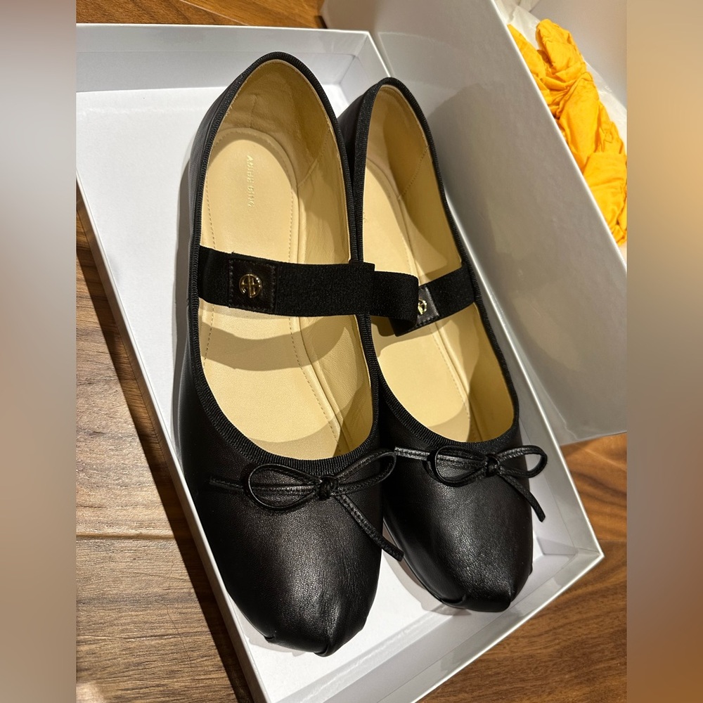 Anine Bing Black Ballet Jolie Flat